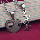 Urthn Heart Shape " Love YOU" Couple Chain Pendant- 1404883 (Pack Of 6)