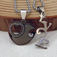 Urthn Heart Shape " Love YOU" Couple Chain Pendant- 1404883 (Pack Of 6)
