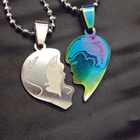 Urthn Heart Shape " LOVE YOU" Couple Chain Pendant- 1404892 (Pack Of 6)