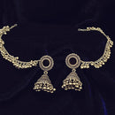 Urthn Oxidised Mirror Jhumkas with Kan Chain