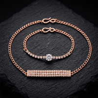 Urthn Rose Gold Plated Crystal Stone Bracelet(Pack of 6)