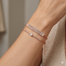 Urthn Rose Gold Plated Crystal Stone Bracelet(Pack of 6)
