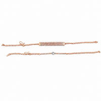 Urthn Rose Gold Plated Crystal Stone Bracelet(Pack of 6)