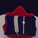 Urthn Silver Plated Austrian Stone Bracelet Combo