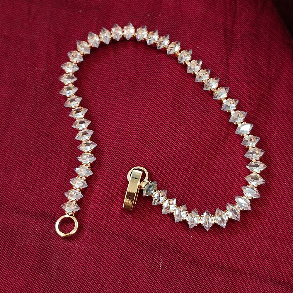 Urthn Rose Plated AD Stone Bracelet