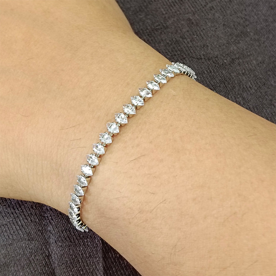 Urthn Silver Plated AD Stone Bracelet
