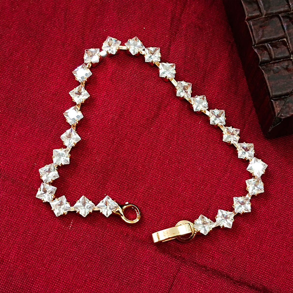 Urthn Rose Plated AD Stone Bracelet