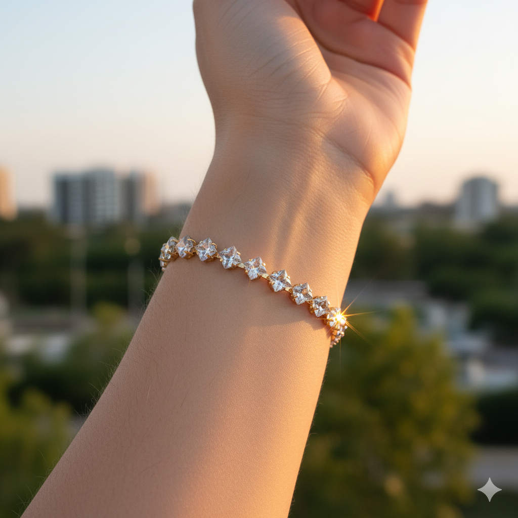 Urthn Rose Plated AD Stone Bracelet