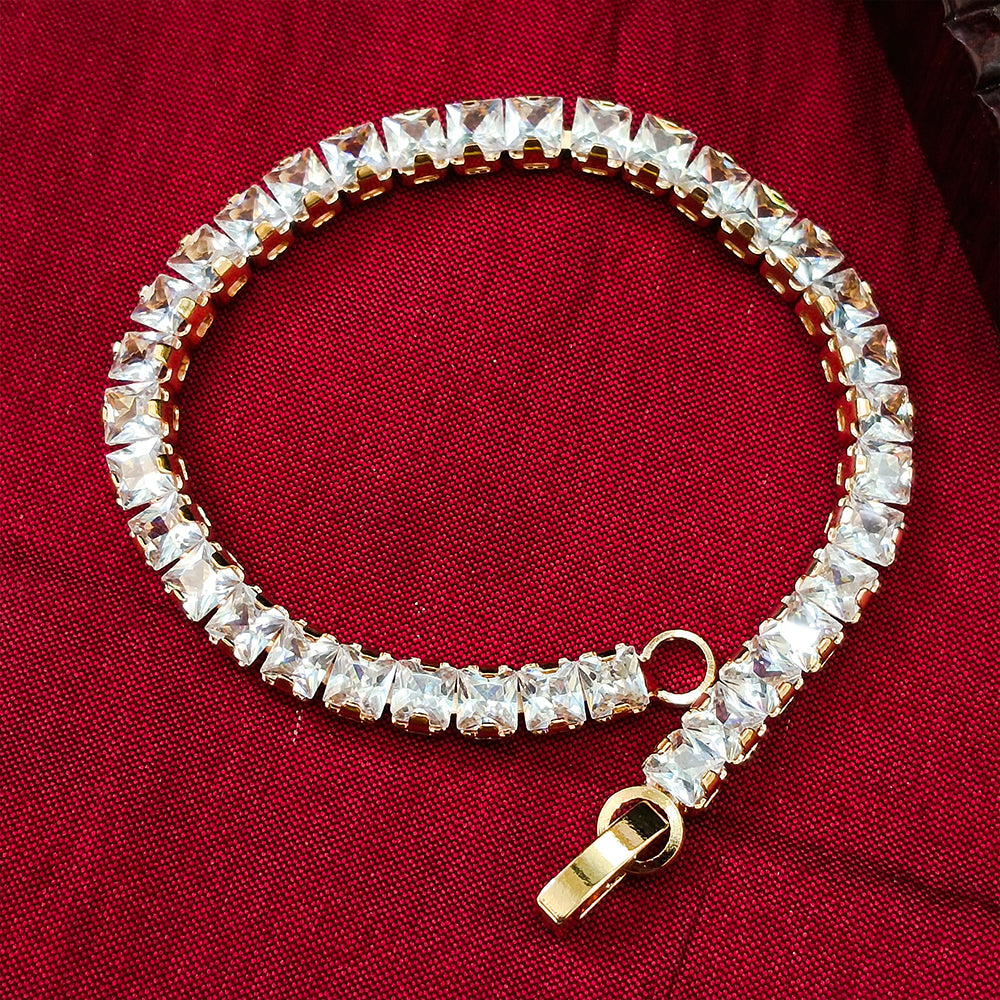 Urthn Rose Plated AD Stone Bracelet