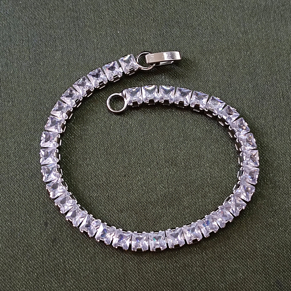 Urthn Silver Plated AD Stone Bracelet