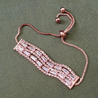 Urthn Rose Plated AD Stone Bracelet