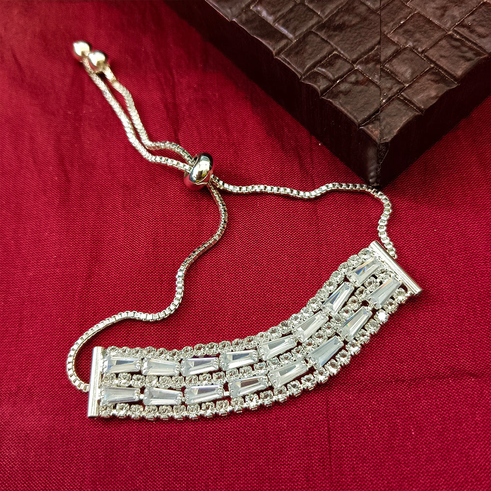 Urthn Silver Plated AD Stone Bracelet