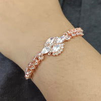 Urthn Rose Plated AD Stone Bracelet