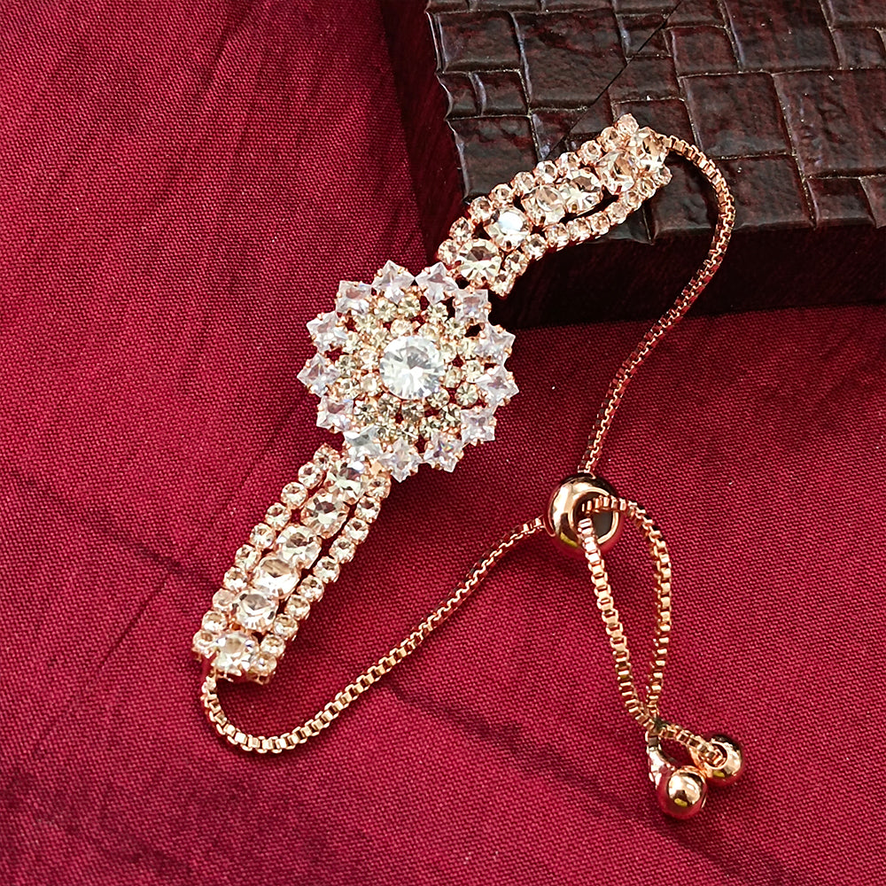 Urthn Rose Plated AD Stone Bracelet