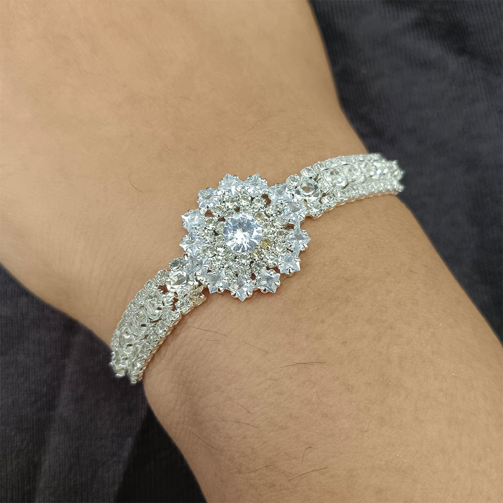 Urthn Silver Plated AD Stone Bracelet