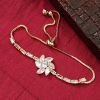 Urthn Rose Plated AD Stone Bracelet