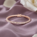 Urthn SparkLuxe Crystal Stone Rose Gold Plated Tennis Bracelet for Women