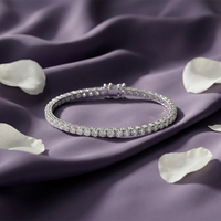 Urthn SparkLuxe Crystal Stone Silver Plated Tennis Bracelet for Women