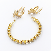 Urthn Gold Plated Sparkling Austrian Stone Bracelet For Women (Set of 6)