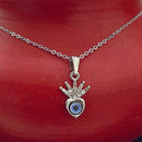 Darshana Jewels Silver Plated Heart Shaped Evil Eye Chain Pendant