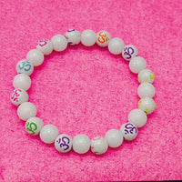 Urthn OM White Beads Bracelet (Pack Of 6)