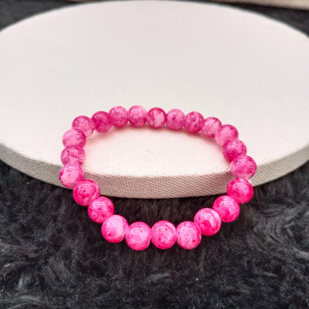 Urthn Pink Glass Beads Bracelet