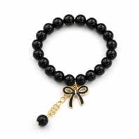 Urthn Gold Plated Beads Bow Stylish Bracelets(Pack of 12)