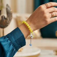 Urthn Crackle Beads And Charms Stylish Bracelets For Kids  (Set of 6)
