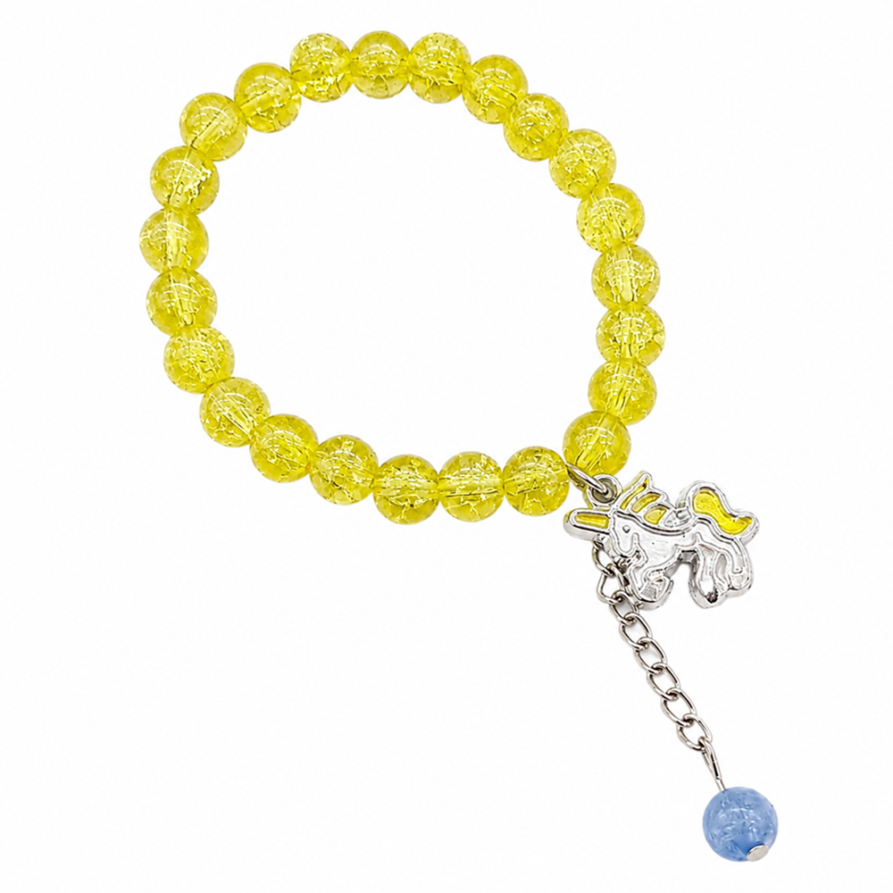 Urthn Crackle Beads And Charms Stylish Bracelets For Kids  (Set of 6)