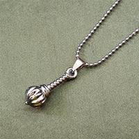 JewelMaze Hanuman Gada Silver Pendant with ball chain For Unisex