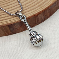 Urthn Hanuman Gada Silver Pendant with ball chain For Unisex