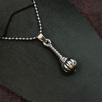JewelMaze Hanuman Gada Silver Pendant with ball chain For Unisex