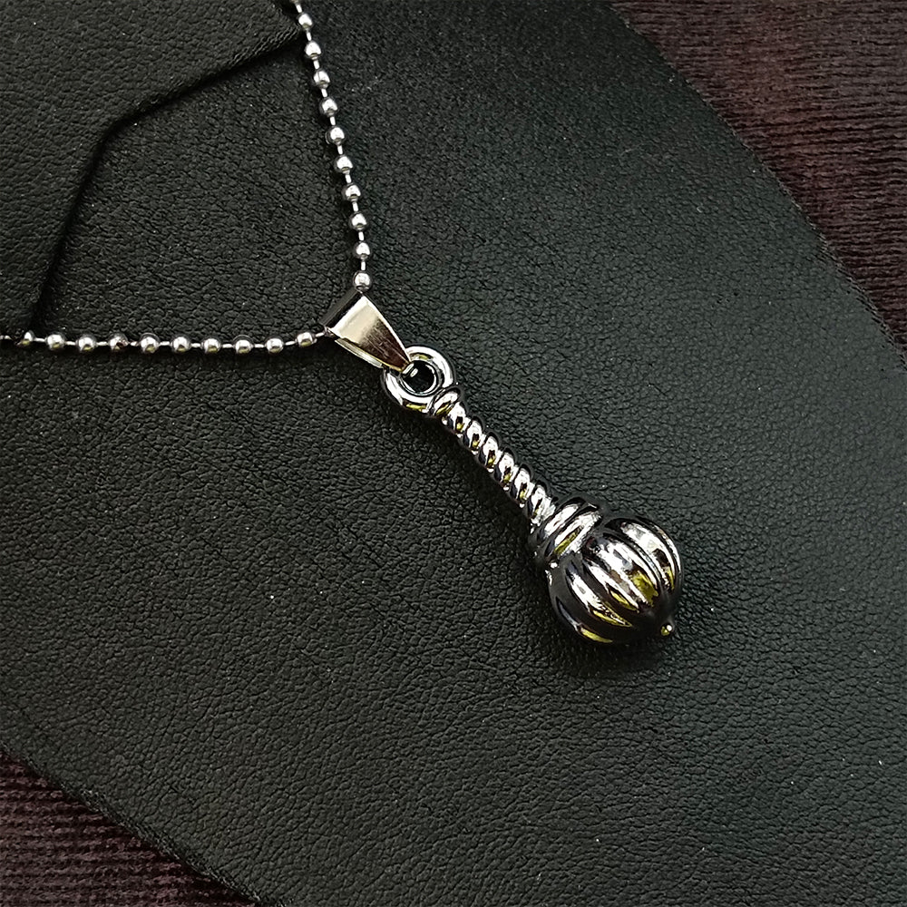Urthn Hanuman Gada Silver Pendant with ball chain For Unisex