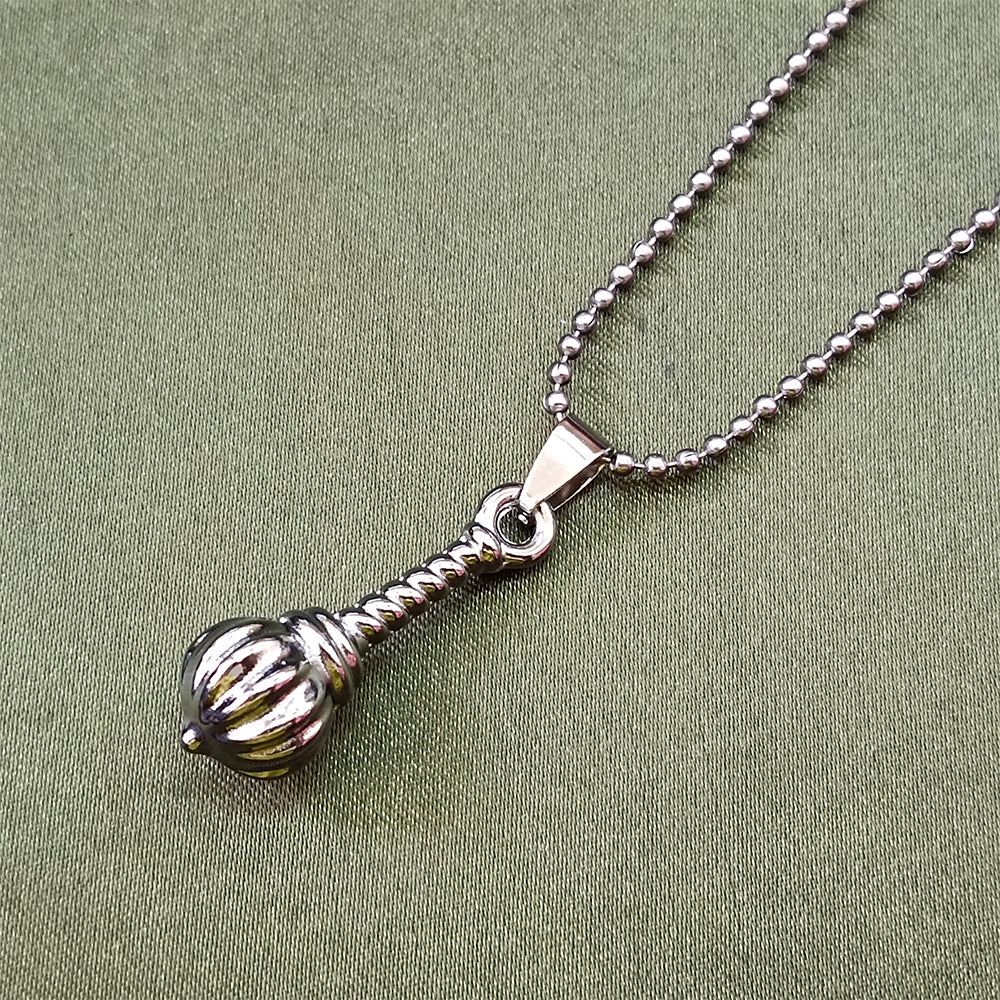 Urthn Hanuman Gada Silver Pendant with ball chain For Unisex