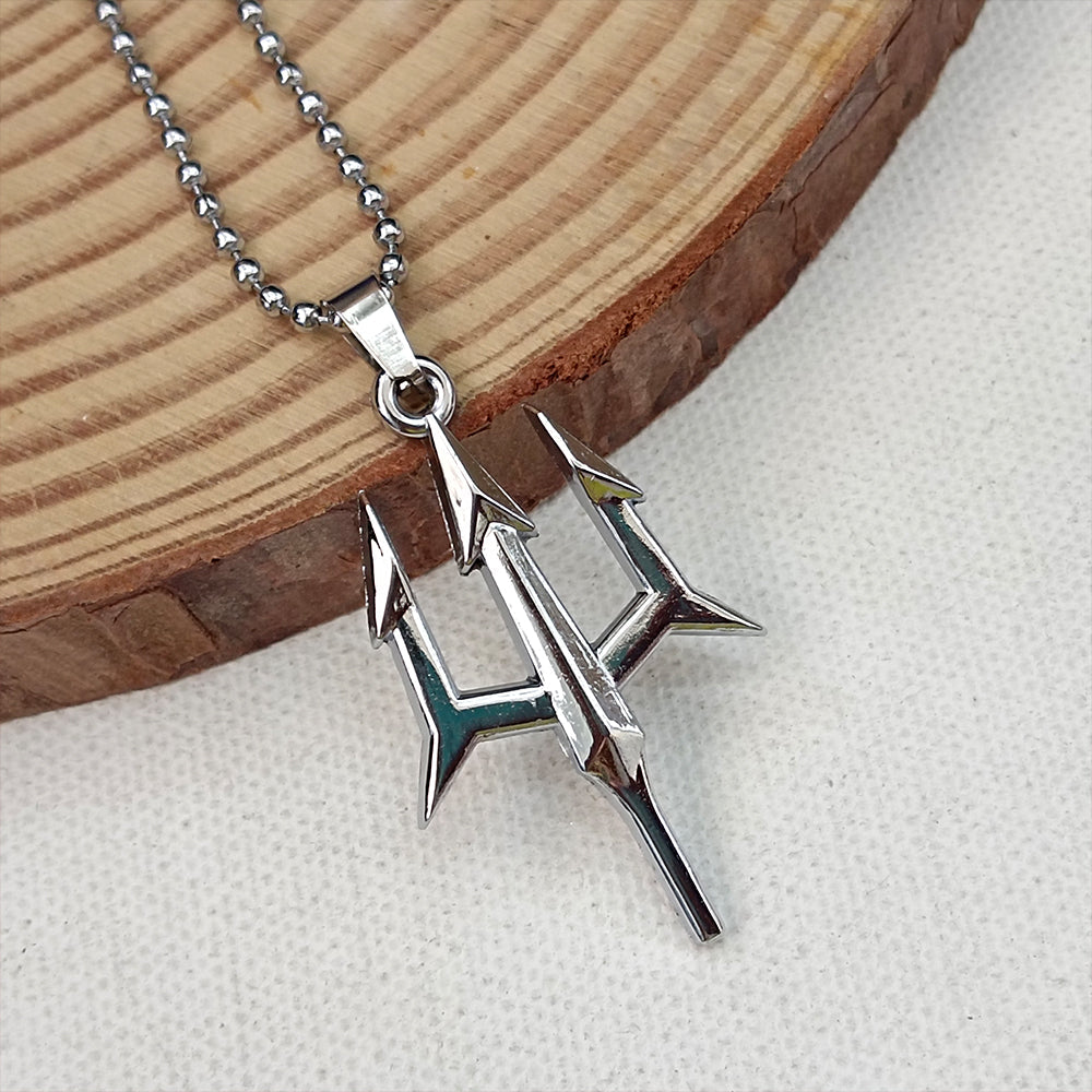 JewelMaze Trishul  Chain Pendant For Men