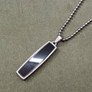 JewelMaze Black Enamel Chain Pendant For Men