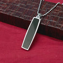 Urthn Black Enamel Chain Pendant For Men