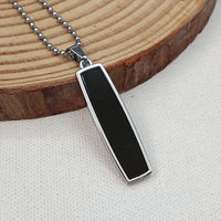 JewelMaze Black Enamel Chain Pendant For Men