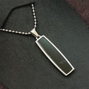 JewelMaze Black Enamel Chain Pendant For Men