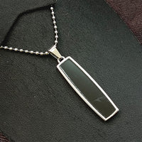 JewelMaze Black Enamel Chain Pendant For Men
