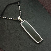 Urthn Black Enamel Chain Pendant For Men
