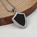 JewelMaze Black Enamel Chain Pendant For Men