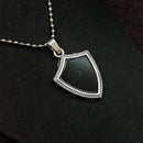 JewelMaze Black Enamel Chain Pendant For Men