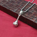 JewelMaze Hanuman Gada Silver Pendant with ball chain For Unisex