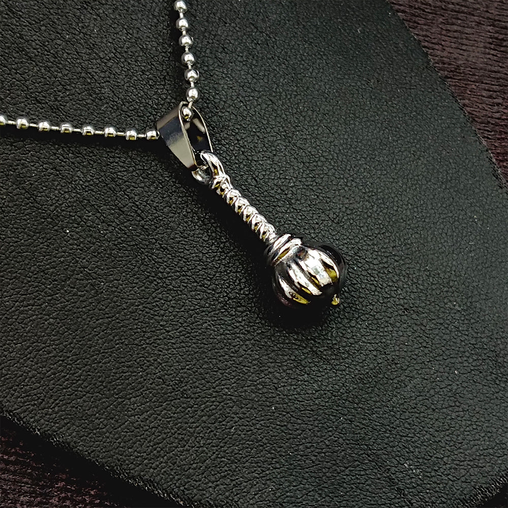 JewelMaze Hanuman Gada Silver Pendant with ball chain For Unisex