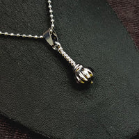 JewelMaze Hanuman Gada Silver Pendant with ball chain For Unisex