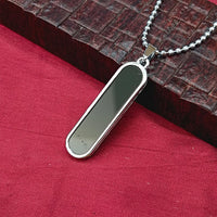 JewelMaze Black Enamel Chain Pendant For Men