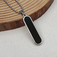 JewelMaze Black Enamel Chain Pendant For Men