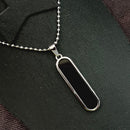 JewelMaze Black Enamel Chain Pendant For Men