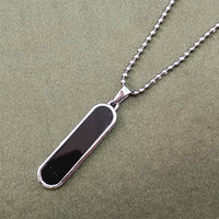 Urthn Black Enamel Chain Pendant For Men